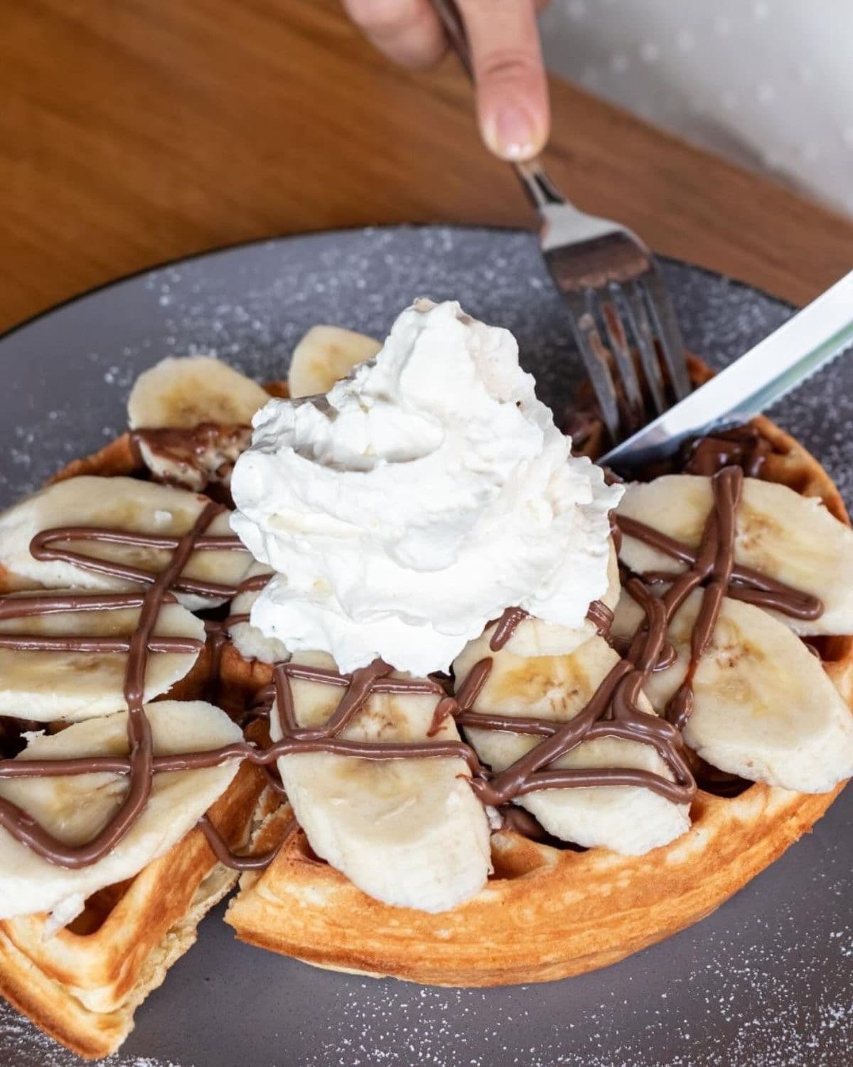 Waffles banana y nutella
